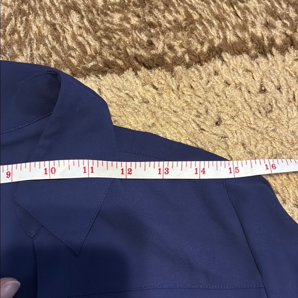 Express Blue Long Sleeve Button Down Blouse - Picture 10 of 13